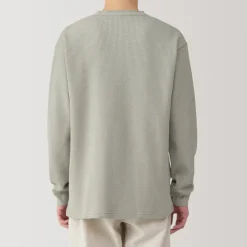 Men's UV Protection Waffle Henley Long-Sleeve T-Shirt