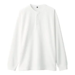 Men's UV Protection Waffle Henley Long-Sleeve T-Shirt