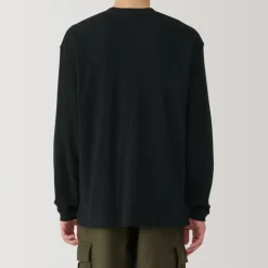 Men's Waffle Henley Neck Long Sleeve T-Shirt