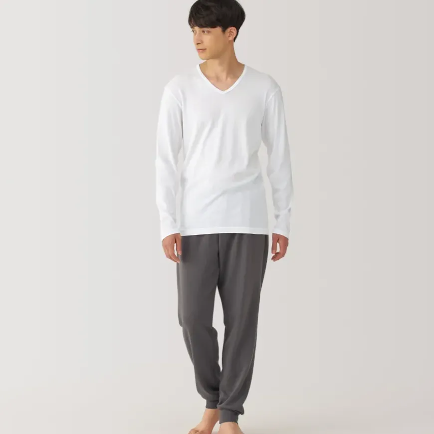 Men's Warm Cotton V-Neck Long Sleeve T-Shirt