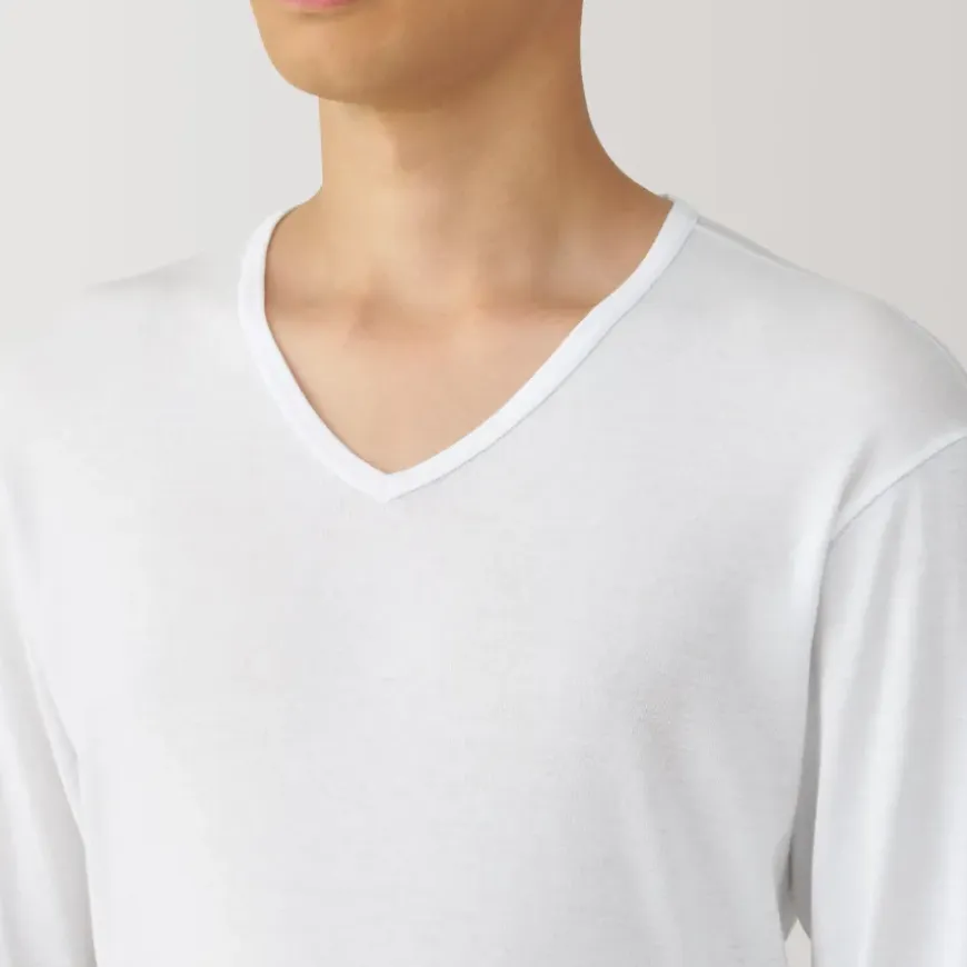 Men's Warm Cotton V-Neck Long Sleeve T-Shirt