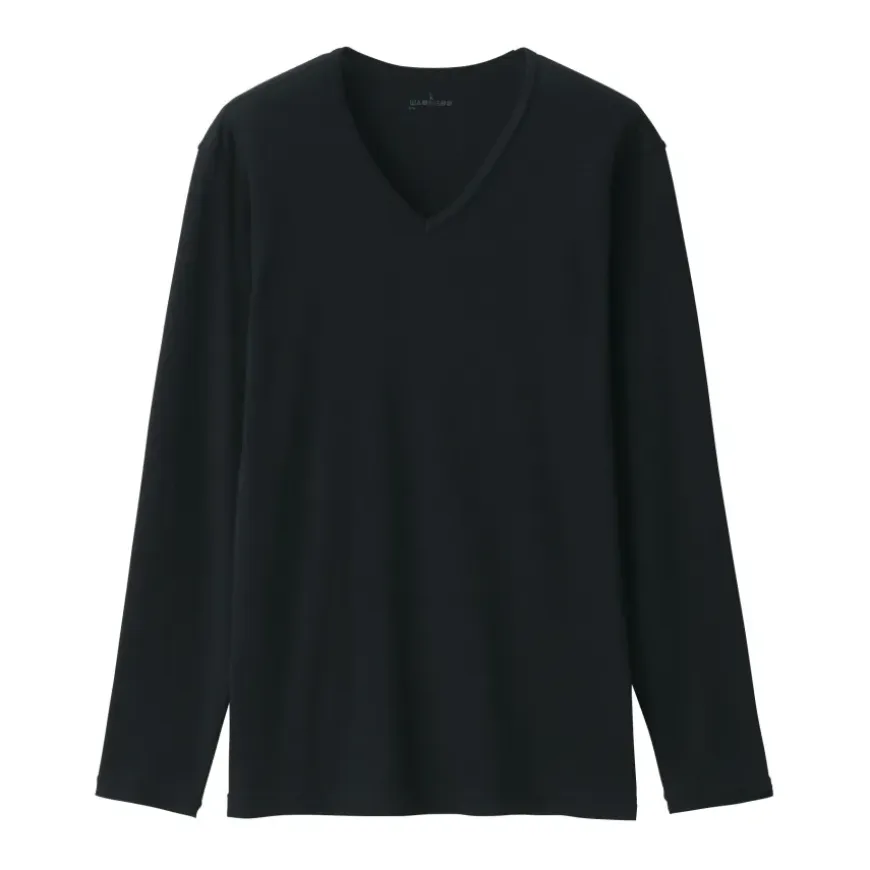 Men's Warm Cotton V-Neck Long Sleeve T-Shirt
