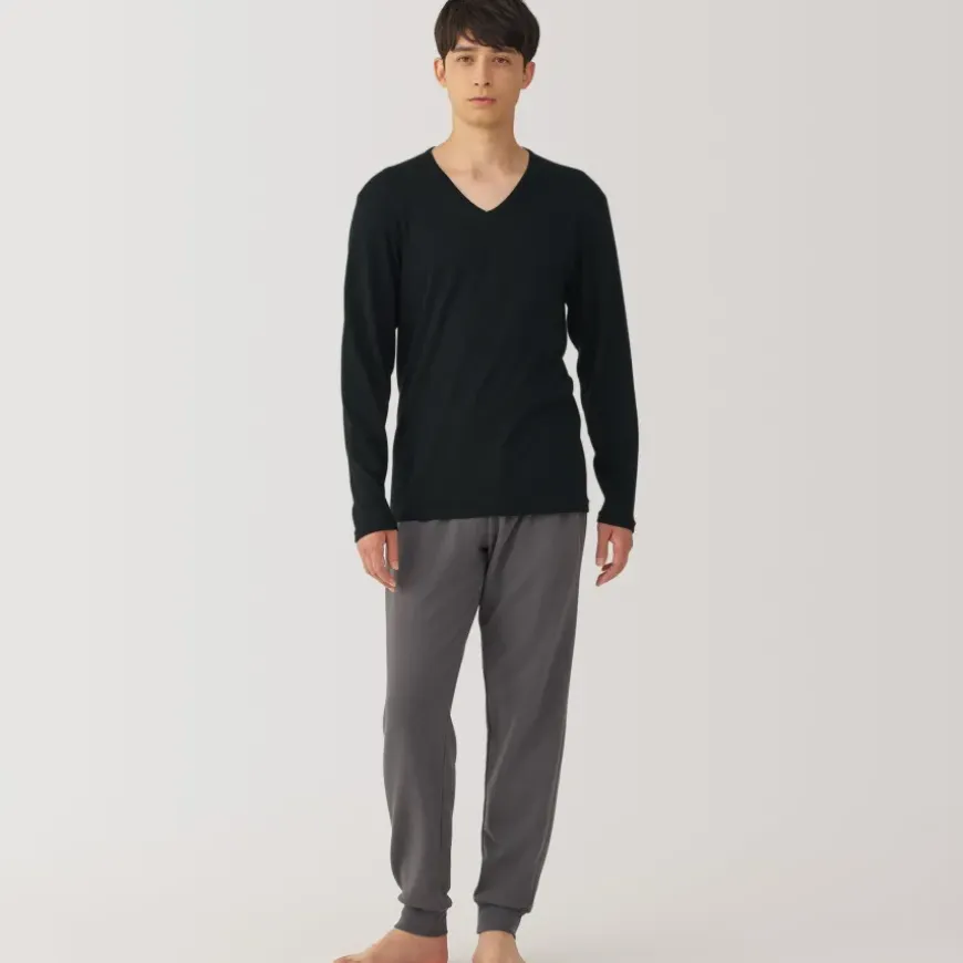 Men's Warm Cotton V-Neck Long Sleeve T-Shirt