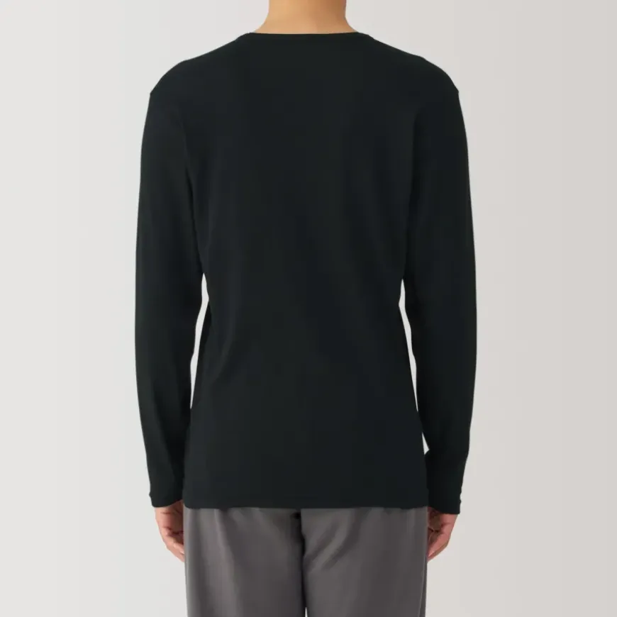 Men's Warm Cotton V-Neck Long Sleeve T-Shirt