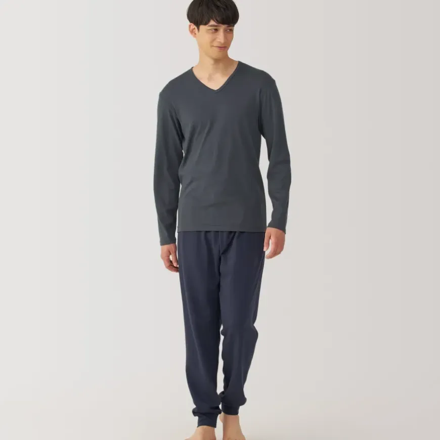 Men's Warm Cotton V-Neck Long Sleeve T-Shirt