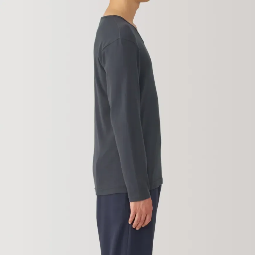 Men's Warm Cotton V-Neck Long Sleeve T-Shirt