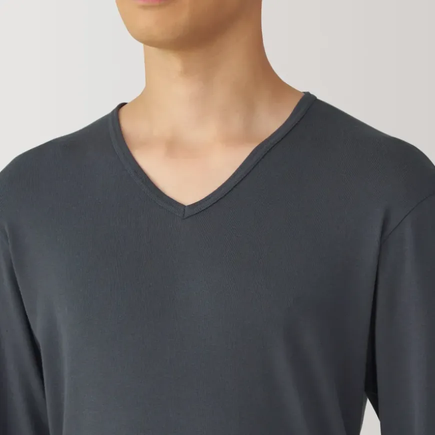 Men's Warm Cotton V-Neck Long Sleeve T-Shirt