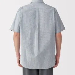 Men's Washed Broadcloth Short Sleeve Striped Shirt