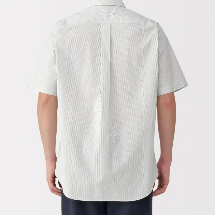 Men's Washed Broadcloth Short Sleeve Striped Shirt