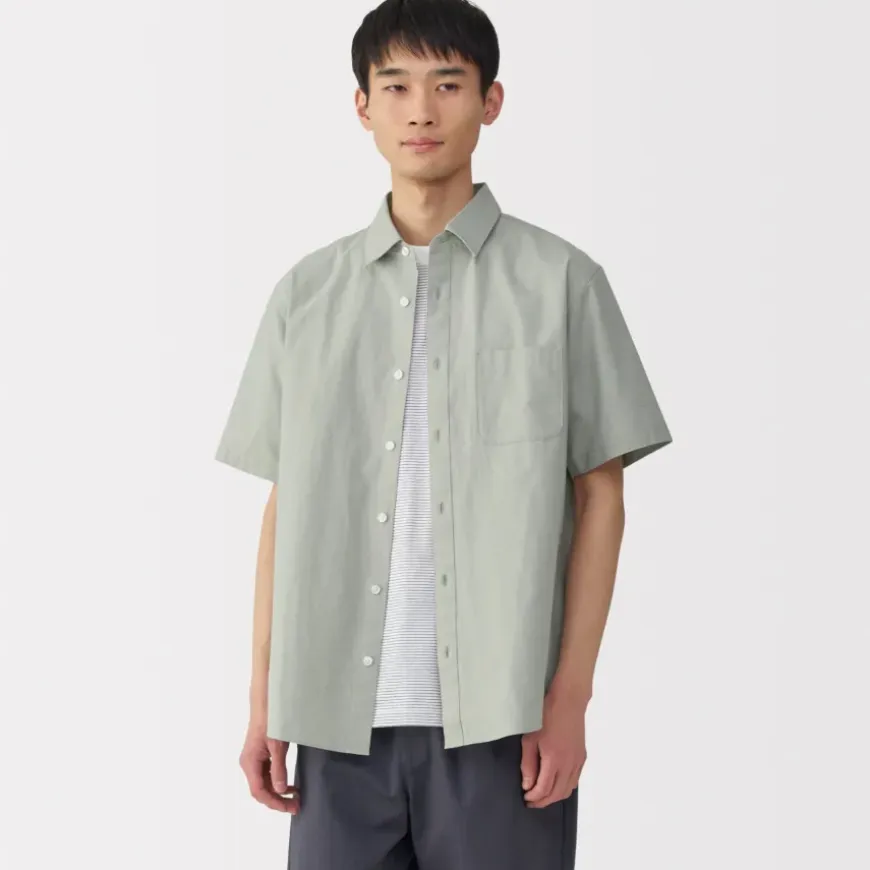 Men's Washed Broadcloth Short Sleeve Shirt