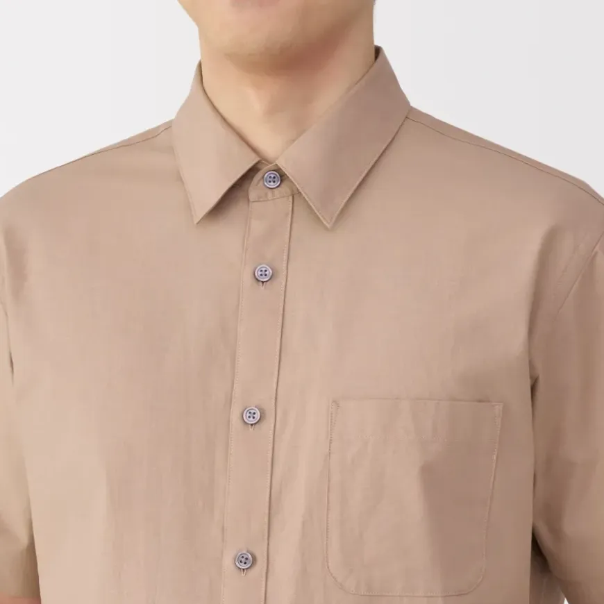 Men's Washed Broadcloth Short Sleeve Shirt