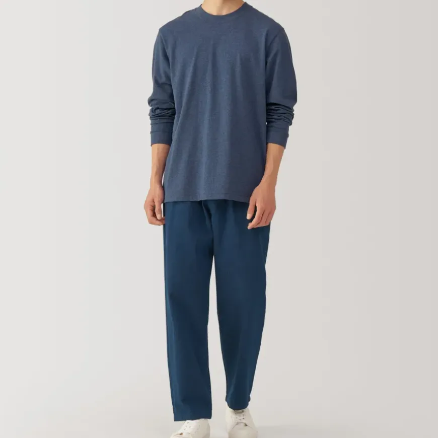 Men's Washed Denim Easy Pants - Dark Navy