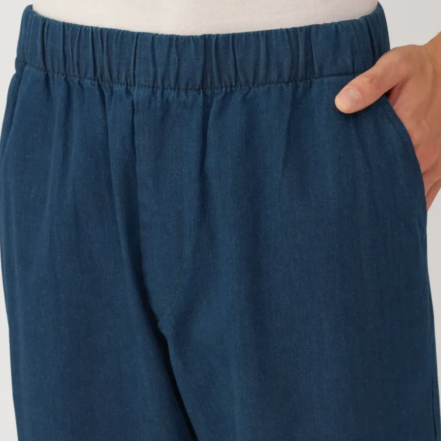Men's Washed Denim Easy Pants - Dark Navy