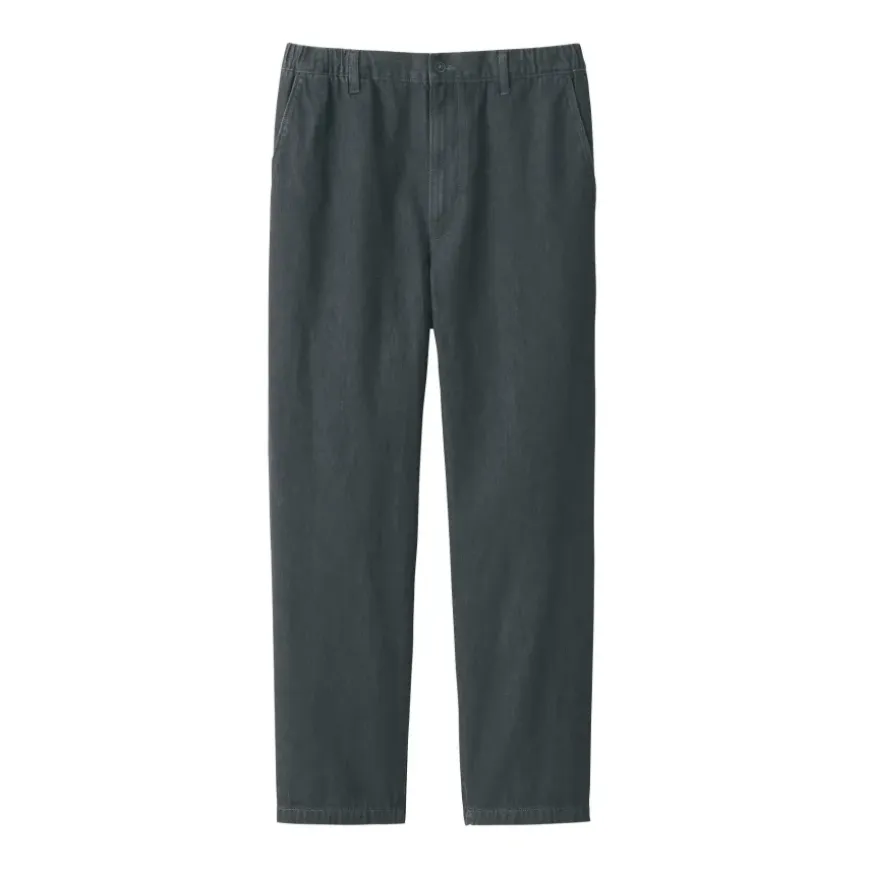 Men's Washed Denim Easy Pants - Black