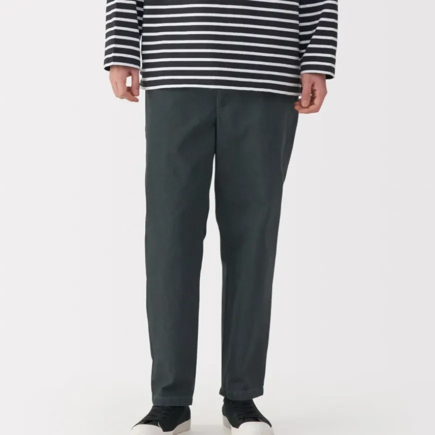 Men's Washed Denim Easy Pants - Black