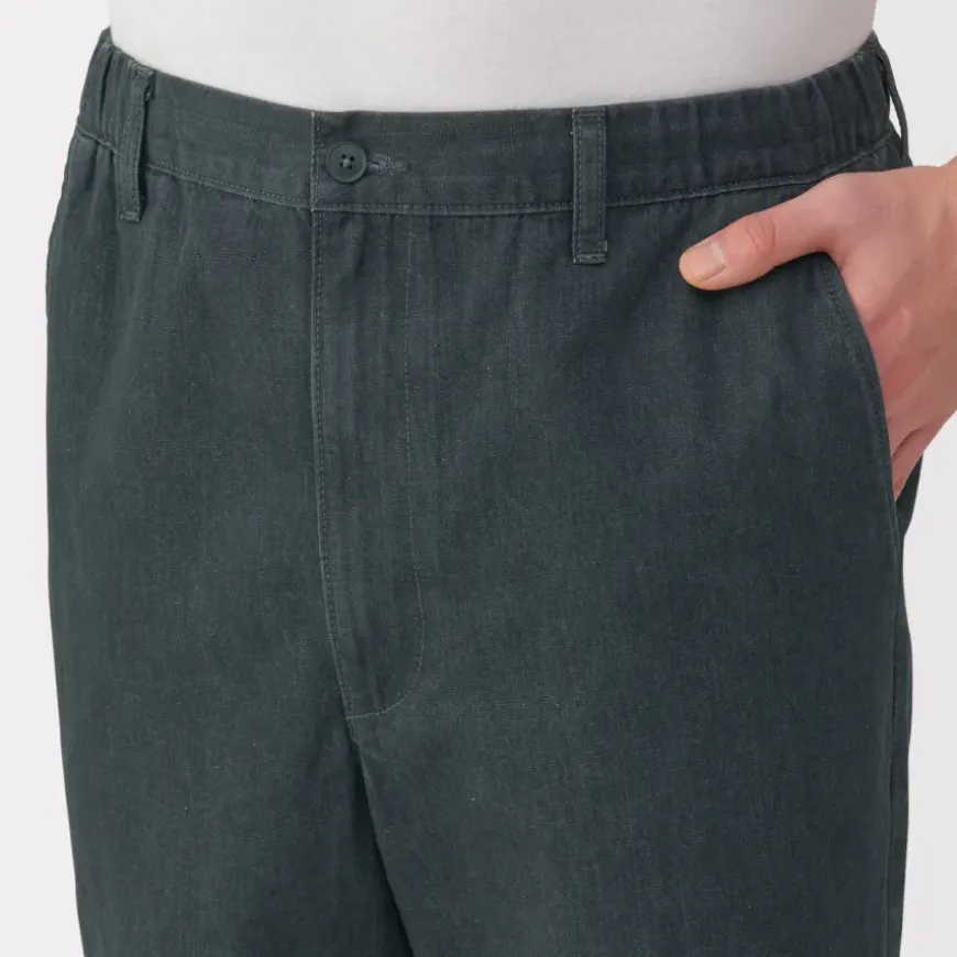 Men's Washed Denim Easy Pants - Black