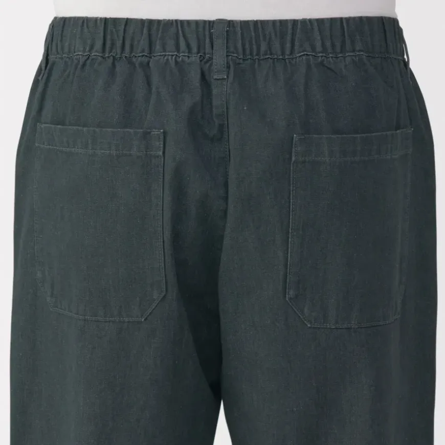 Men's Washed Denim Easy Pants - Black