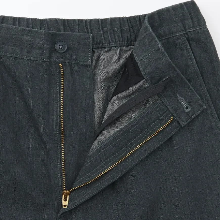 Men's Washed Denim Easy Pants - Black