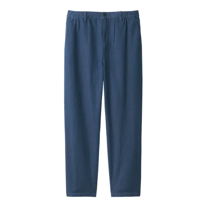 Men's Washed Denim Easy Pants - Navy
