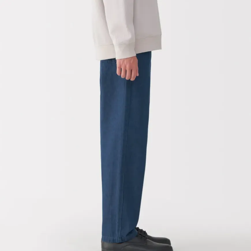 Men's Washed Denim Easy Pants - Navy
