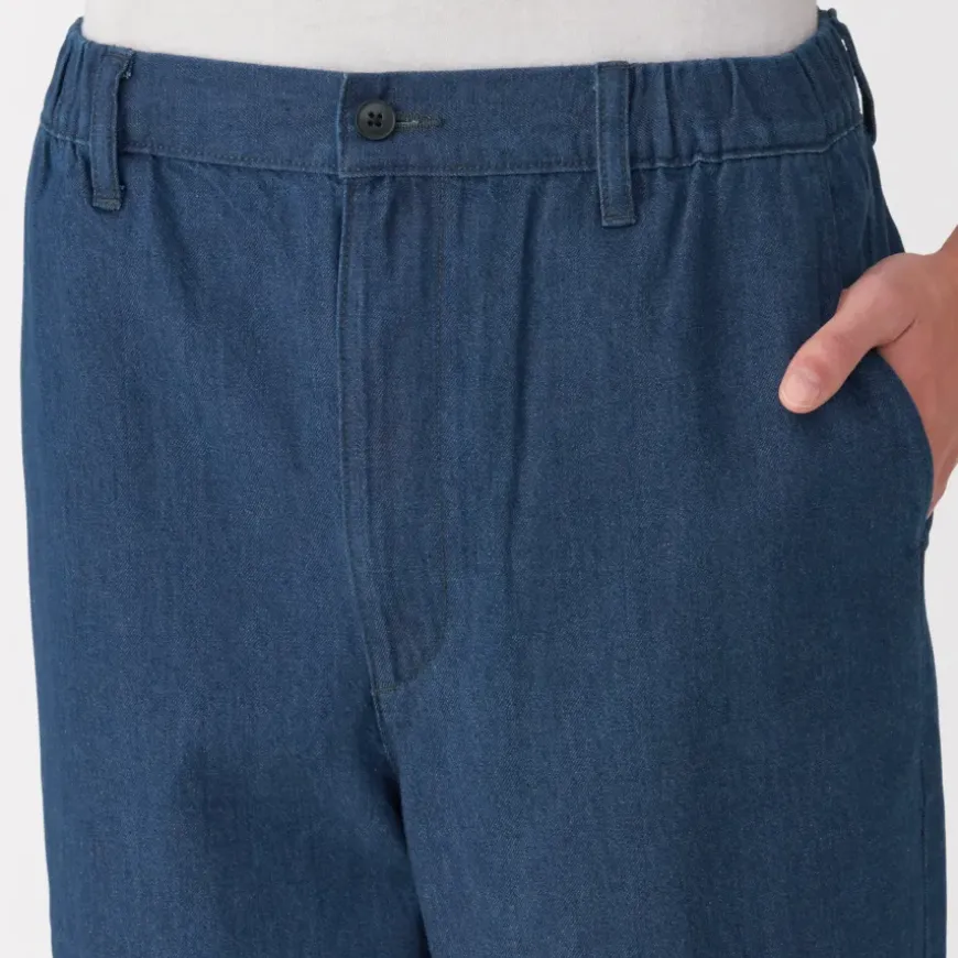Men's Washed Denim Easy Pants - Navy