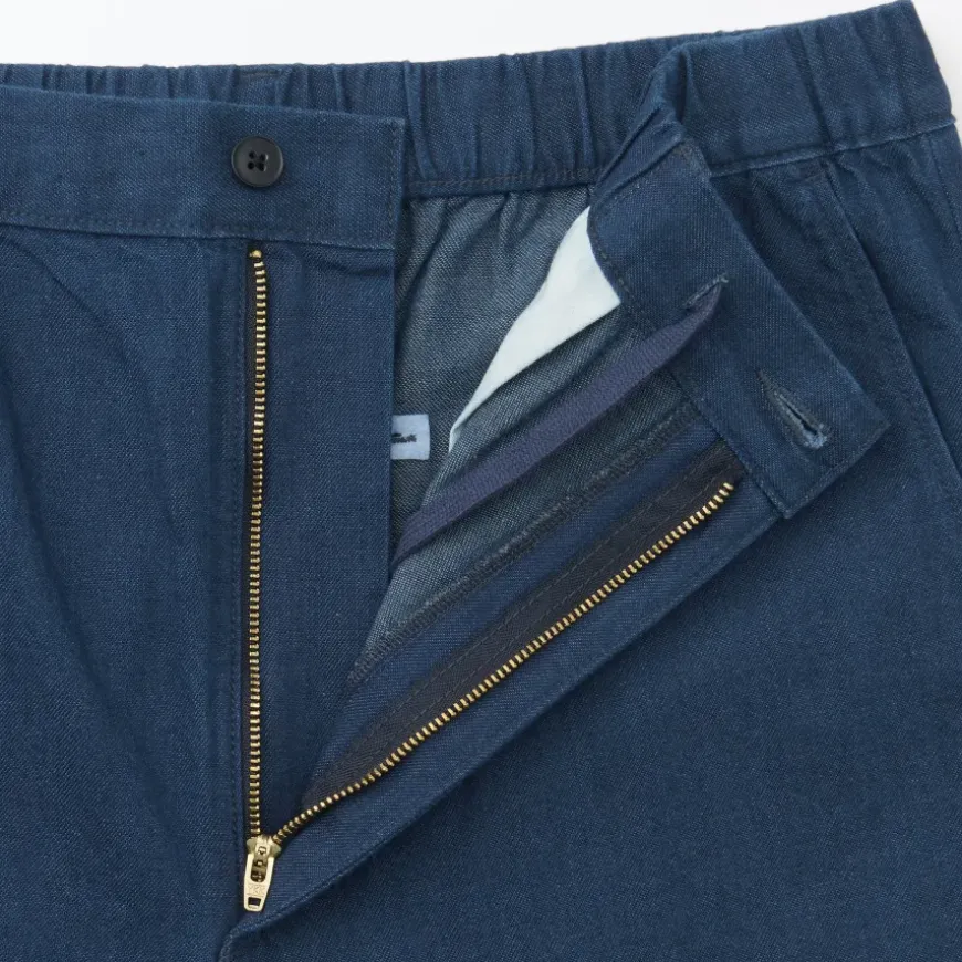 Men's Washed Denim Easy Pants - Navy