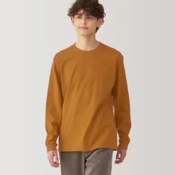 Men's Washed Heavy Weight Crew Neck Long Sleeve T-Shirt