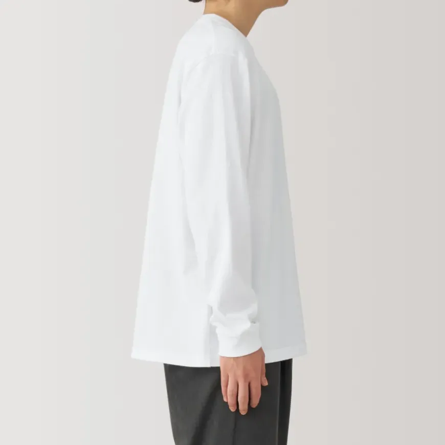 Men's Washed Heavy Weight Crew Neck Long Sleeve T-Shirt