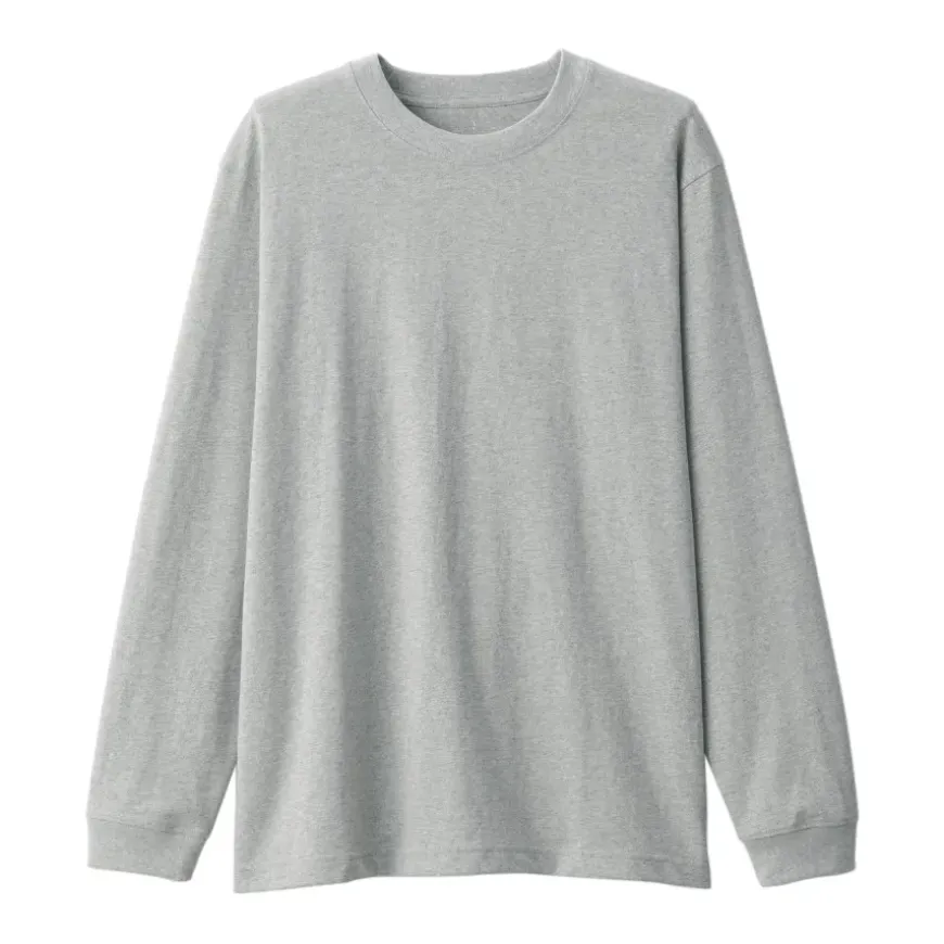 Men's Washed Heavy Weight Crew Neck Long Sleeve T-Shirt