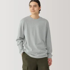 Men's Washed Heavy Weight Crew Neck Long Sleeve T-Shirt