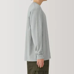 Men's Washed Heavy Weight Crew Neck Long Sleeve T-Shirt