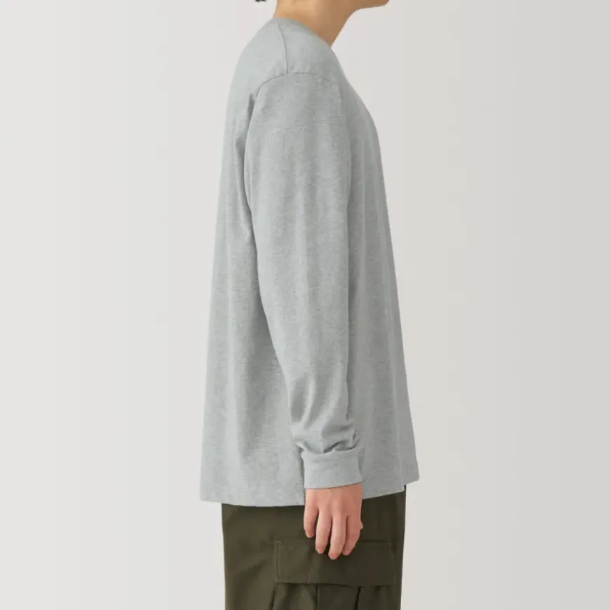 Men's Washed Heavy Weight Crew Neck Long Sleeve T-Shirt