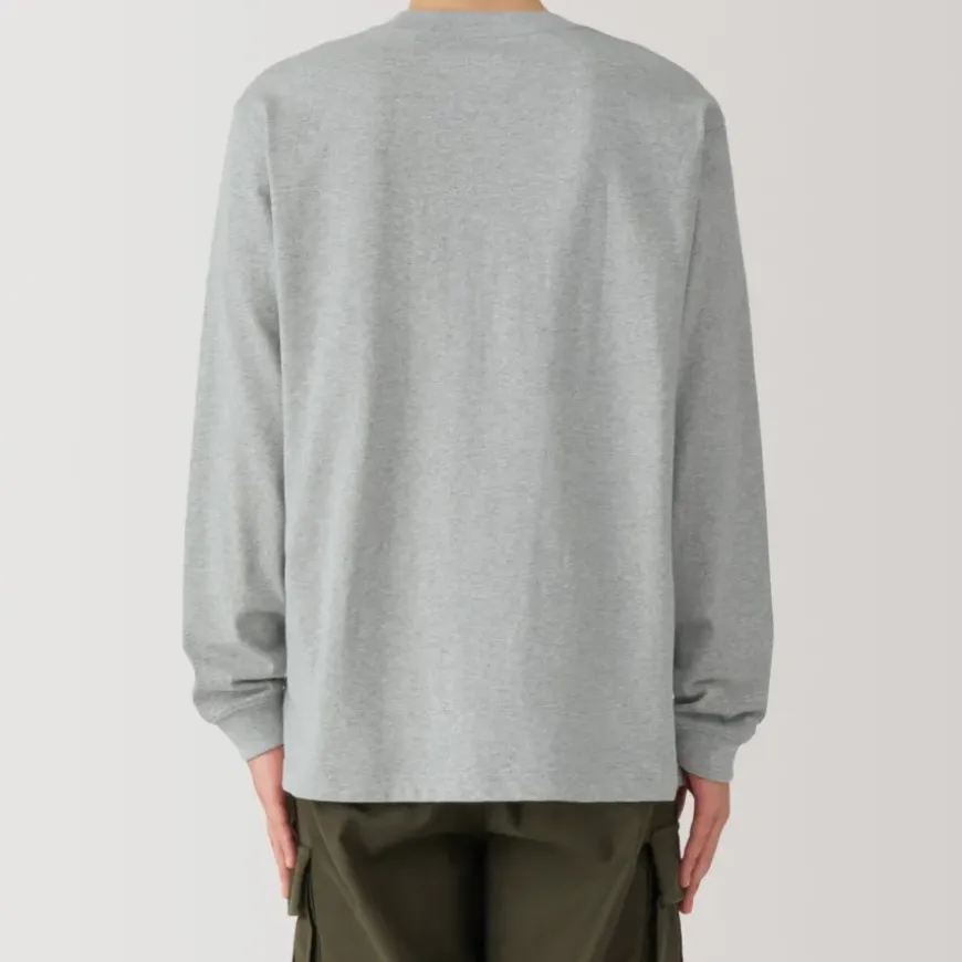 Men's Washed Heavy Weight Crew Neck Long Sleeve T-Shirt