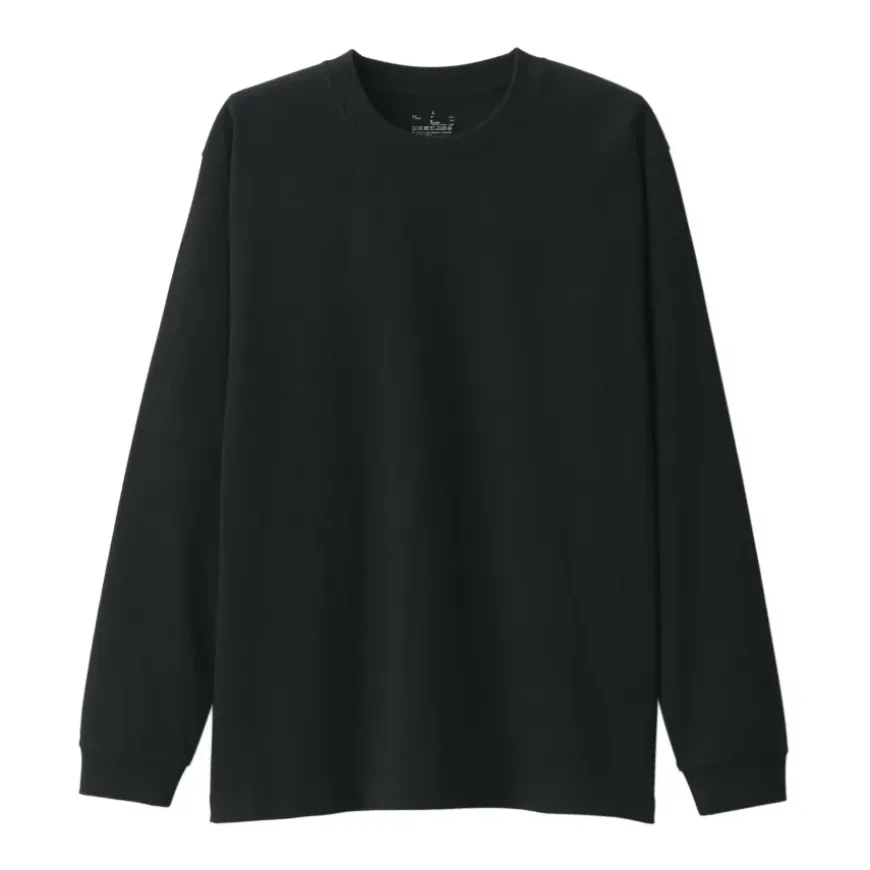 Men's Washed Heavy Weight Crew Neck Long Sleeve T-Shirt