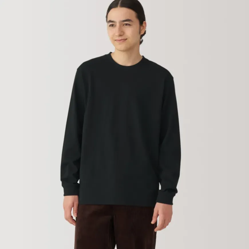 Men's Washed Heavy Weight Crew Neck Long Sleeve T-Shirt