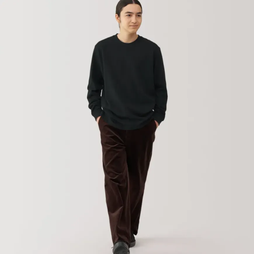 Men's Washed Heavy Weight Crew Neck Long Sleeve T-Shirt