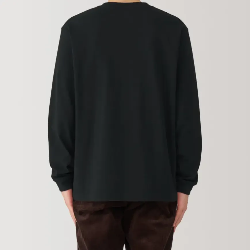 Men's Washed Heavy Weight Crew Neck Long Sleeve T-Shirt