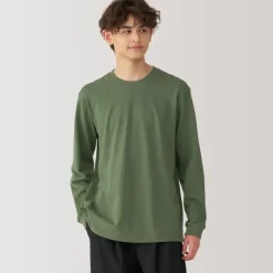 Men's Washed Heavy Weight Crew Neck Long Sleeve T-Shirt