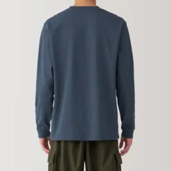 Men's Washed Heavy Weight Crew Neck Long Sleeve T-Shirt