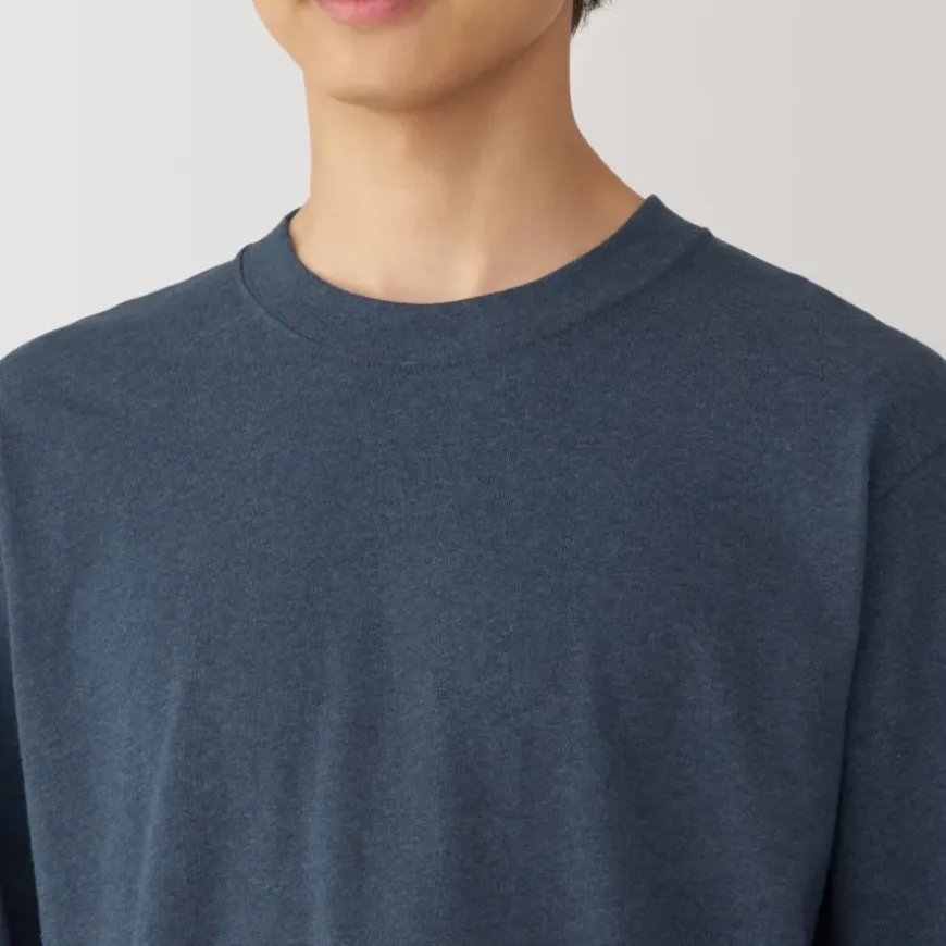 Men's Washed Heavy Weight Crew Neck Long Sleeve T-Shirt