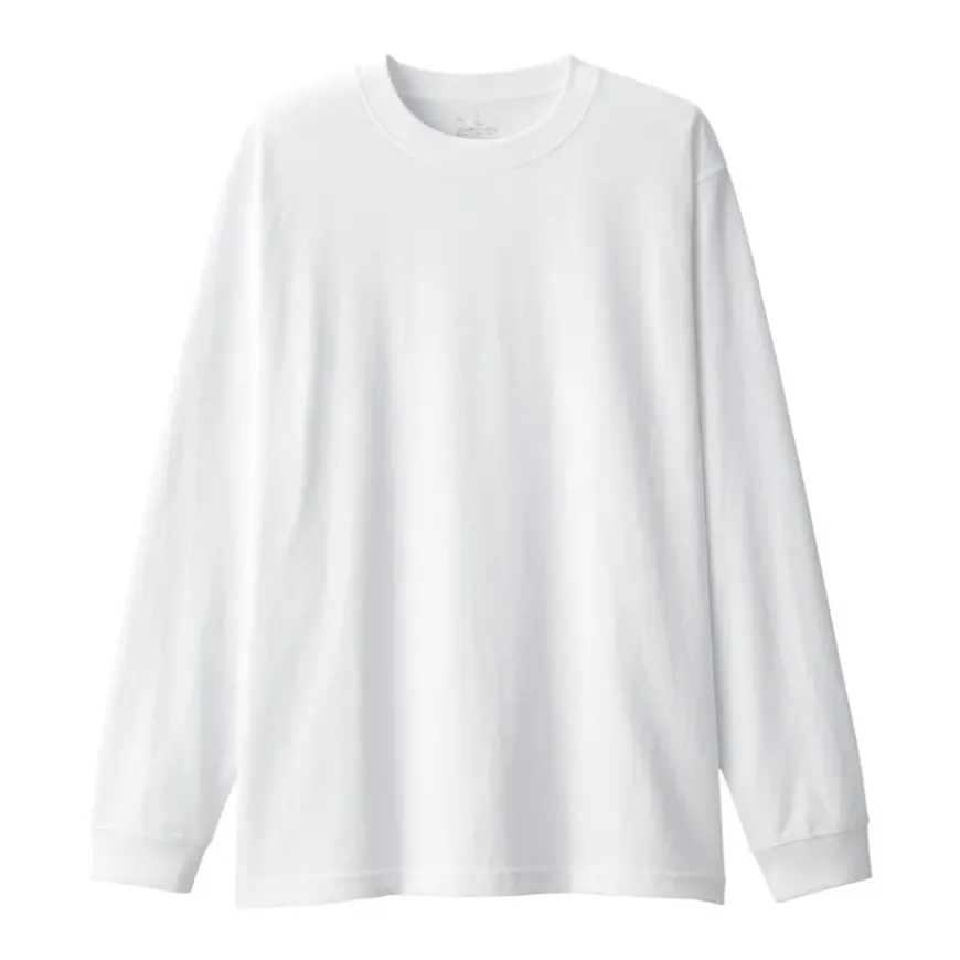 Men's Washed Heavy Weight Crew Neck Long Sleeve T-Shirt