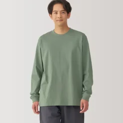 Men's Washed Heavy Weight Crew Neck Long Sleeve T-Shirt