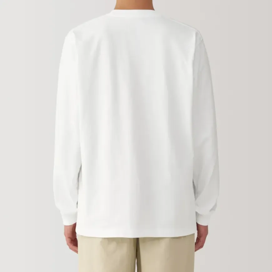 Men's Washed Heavy Weight Crew Neck Long Sleeve T-Shirt