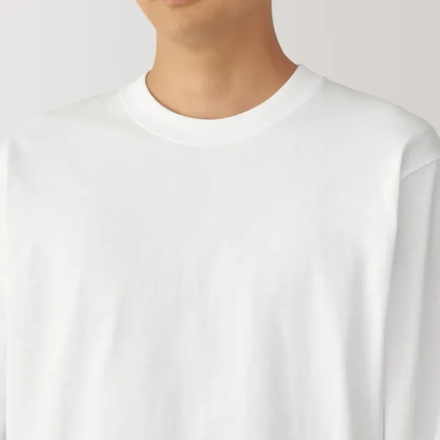 Men's Washed Heavy Weight Crew Neck Long Sleeve T-Shirt