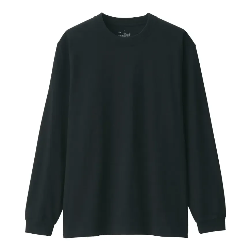 Men's Washed Heavy Weight Crew Neck Long Sleeve T-Shirt