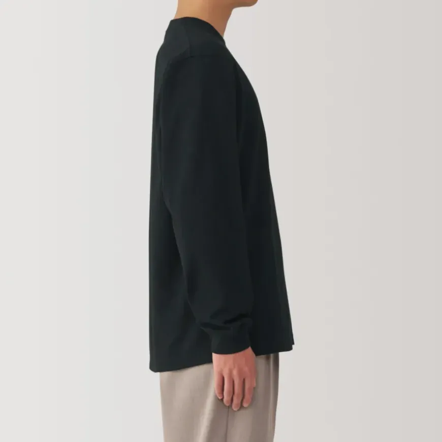 Men's Washed Heavy Weight Crew Neck Long Sleeve T-Shirt