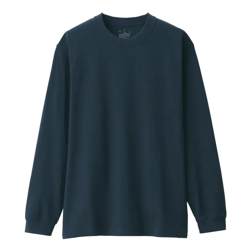 Men's Washed Heavy Weight Crew Neck Long Sleeve T-Shirt