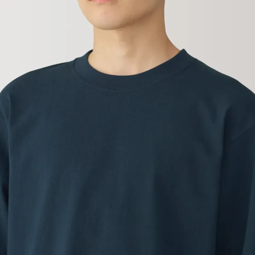 Men's Washed Heavy Weight Crew Neck Long Sleeve T-Shirt