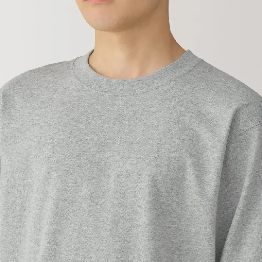 Men's Washed Heavy Weight Crew Neck Long Sleeve T-Shirt