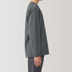 Men's Washed Heavy Weight Crew Neck Long Sleeve T-Shirt